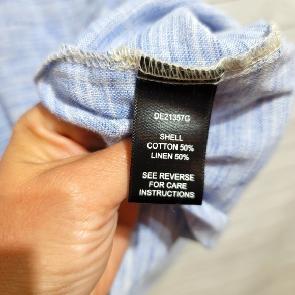 Luxe Apothetique 50% LINEN HEATHERED BLUE SHIFT DRESS, SZ SMALL - Picture 6 of 7